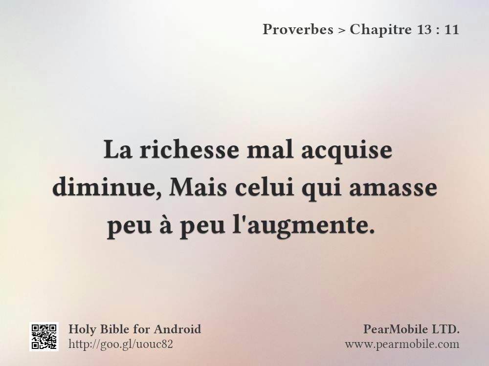 Proverbes, Chapitre 13:11